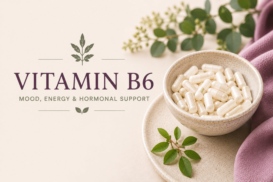 Vitamin B6 supports serotonin, dopamine, and GABA synthesis for menopausal mood balance