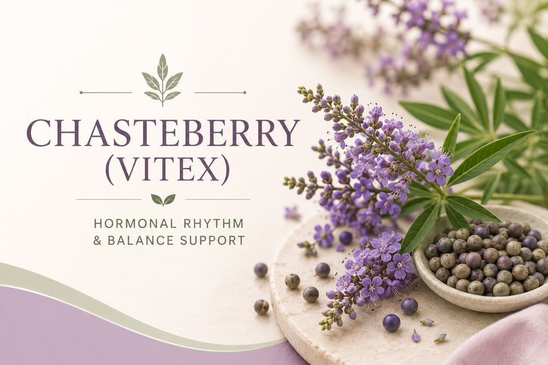Chasteberry Vitex agnus-castus plant used for prolactin modulation and hormonal mood support during perimenopause