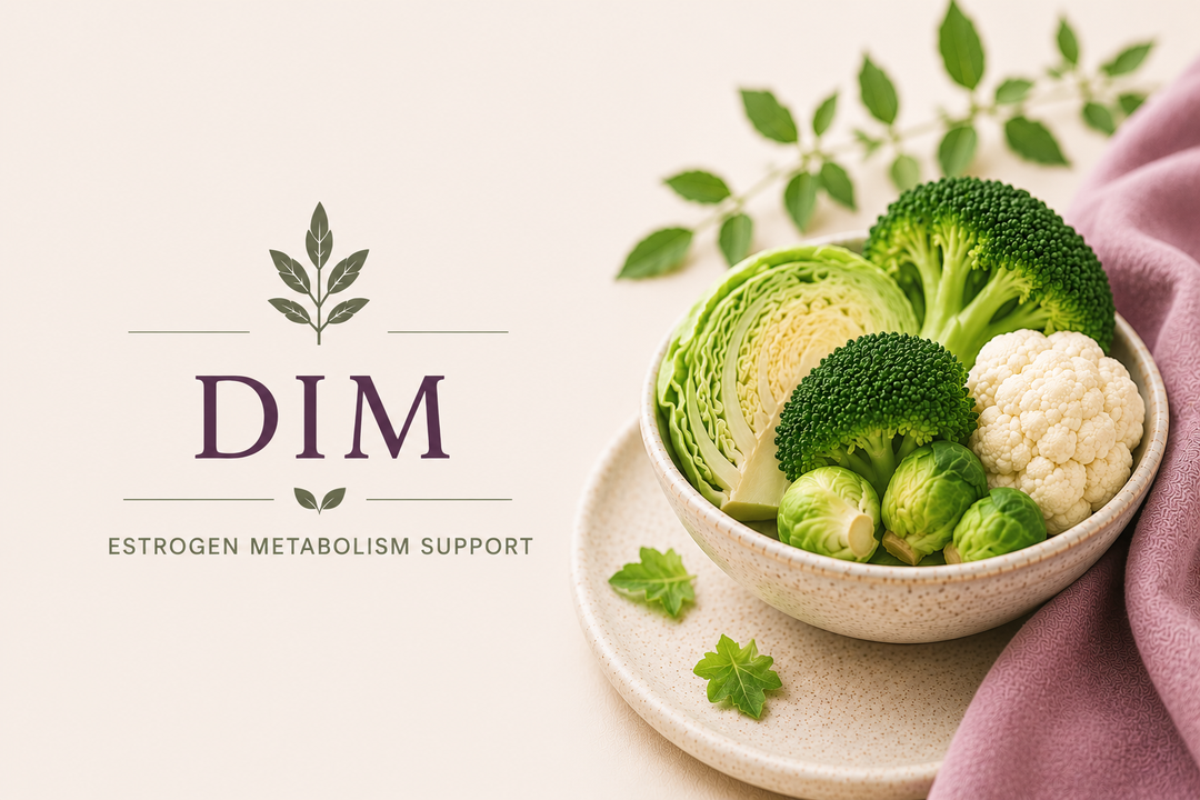 DIM diindolylmethane supplement supporting estrogen metabolism during menopause