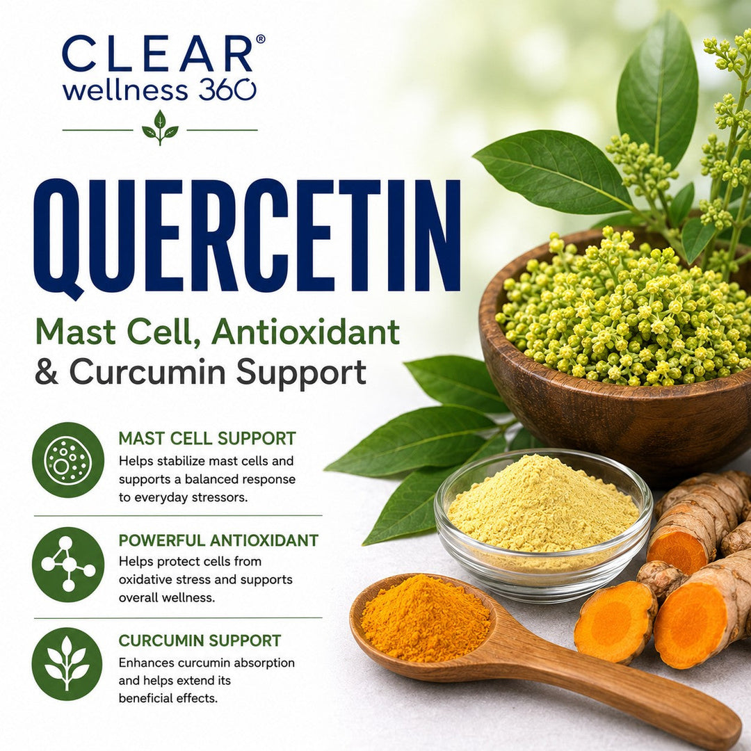 Quercetin flavonoid supplement for joint health mast cell stabilization