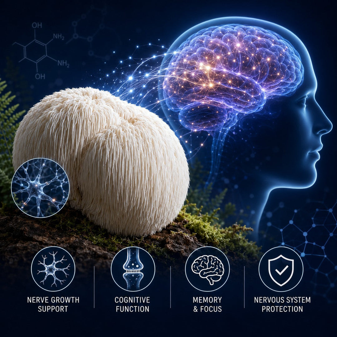 Lion's Mane mushroom research on memory focus and nerve growth factor NGF