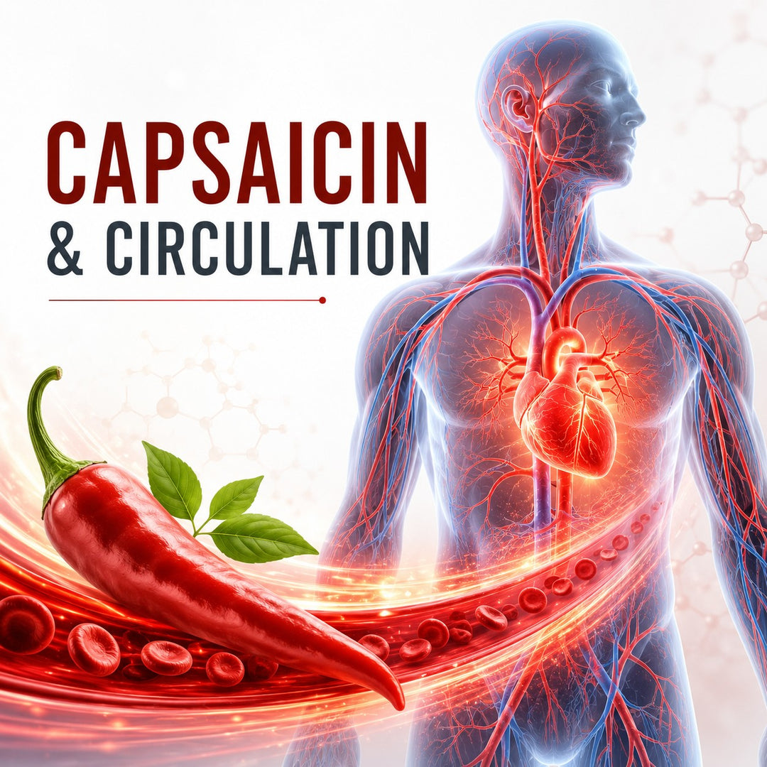 Capsaicin and cayenne pepper supporting healthy blood flow and cardiovascular circulation