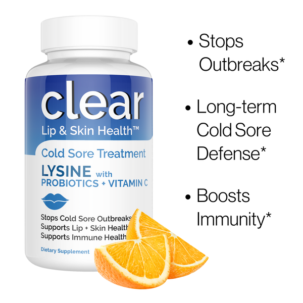 vitamin c sore lip Lysine + Probiotic Supplement for Cold Sore Support