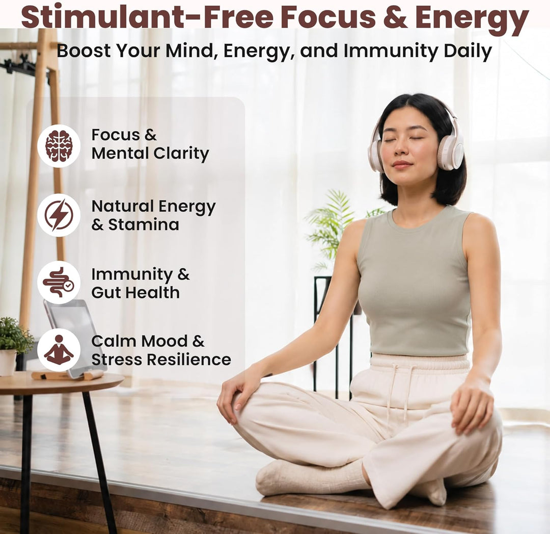 Mushroom Gummies for Focus & Mental Clarity – Lion’s Mane + Adaptogenic Blend for Energy & Brain Support