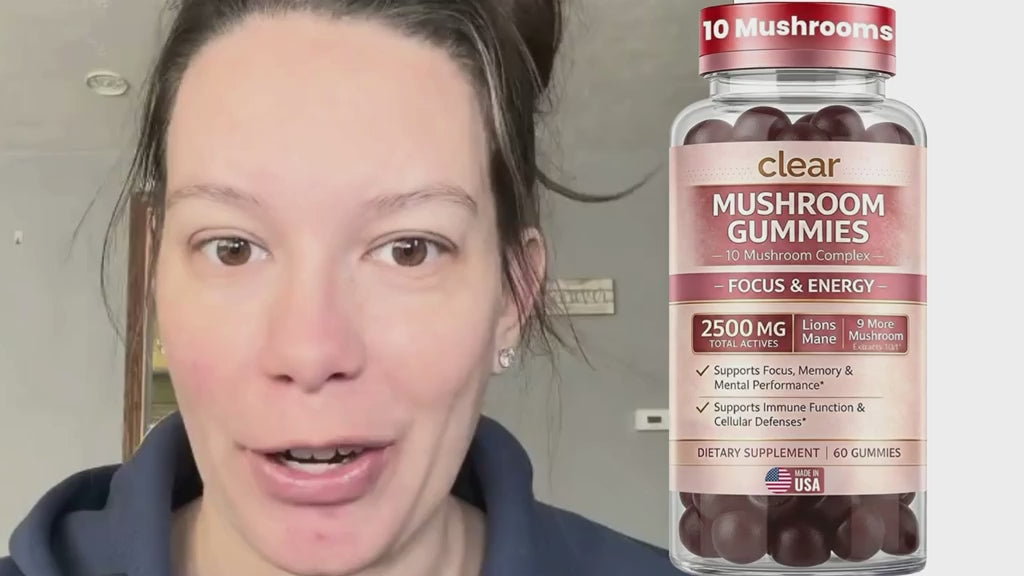 Mushroom Gummies for Focus & Mental Clarity – Lion’s Mane + Adaptogenic Blend for Energy & Brain Support