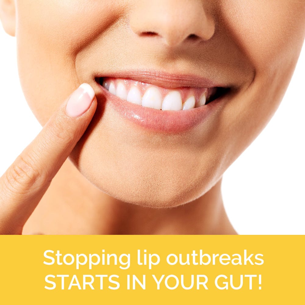 Stopping lip and skin outbreaks starts in your gut. Best Probiotic blend with lysine for good skin