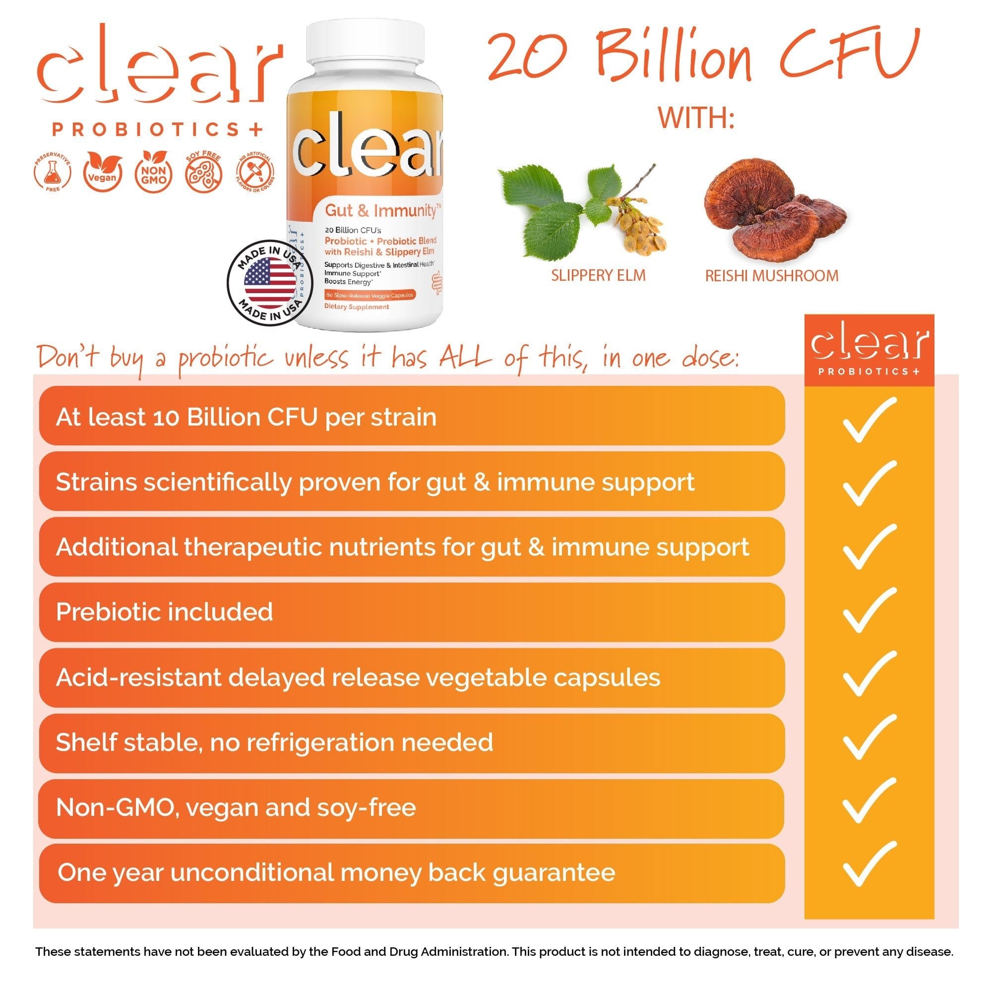 best Clear Gut & Immunity Probiotic Blend 2-Pack Probiotics Plus | Clear Probiotics