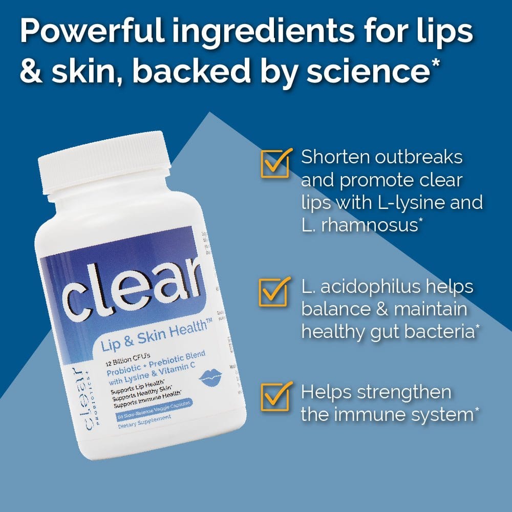 best Clear Lip & Skin Health for Lip Outbreak Defense Probiotics Plus | Clear Probiotics